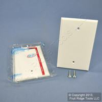 2 Leviton White Unbreakable Midway Blank Wallplate Covers PJ13-W