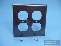 New Leviton Brown 2-Gang Outlet Cover Duplex Receptacle Plastic Wallplate 85016
