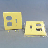 2 Cooper Ivory Toggle Switch Plate Receptacle Outlet Covers 2G Wallplate 2138V