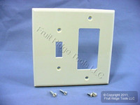 Leviton Almond Combination Toggle Switch Plate Decora GFCI Receptacle Wallplate Cover PJ126-A