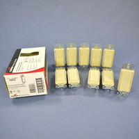 10 Cooper Ivory Decorator Rocker Wall Light Switches 15A Single Pole 120/277V 7501V