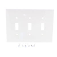 Leviton White 3-Gang MIDWAY UNBREAKABLE Thermoplastic Toggle Switch Wallplate Cover PJ3-W