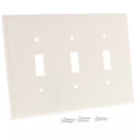 Leviton White 3-Gang MIDWAY UNBREAKABLE Thermoplastic Toggle Switch Wallplate Cover PJ3-W