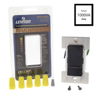 New Leviton Black Mark 10 Fluorescent TOUCH Light Dimmer Switch 1000VA TPX10-1LE