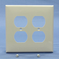 Leviton Light Almond LARGE UNBREAKABLE Receptacle Wallplate 2-Gang Duplex Outlet Cover PJ82-T
