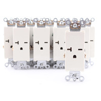 10 Leviton Almond Decora COMMERCIAL Receptacles Single Outlet 250V 20A 16441-A