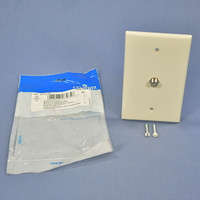 Leviton Light Almond LARGE Midway Video Coaxial Cable Jack Wall Plate 75-Ohm F-Connector 40539-MT