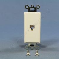 Eagle White Flush Mount 4-Conductor Decorator Voice/Data Modular Wall Jack 3560-4W