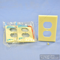 3 Leviton UNBREAKABLE Ivory Receptacle Wallplates Nylon Duplex Outlet Covers 80703-I