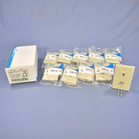 10 Leviton F-Type Connector Ivory Cable CATV Video Jack Telephone Phone Wallplates 6P4C Type 625D 40259-I