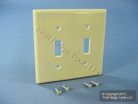 Leviton Ivory EXTRA DEEP 2-Gang Toggle Switch Cover Wall Plate Switchplate 86309