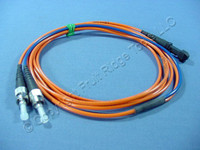 New 2M Leviton Fiber Optic Multi-Mode Duplex Patch Cable Cord MT-RJ ST 498MT-M02