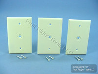 3 Leviton Ivory MIDWAY 1-Gang Phone Radio Cable Wallplates .312" Opening 80513-I