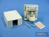 Leviton Ivory Surface Mount Quick Connect 6-Wire Phone Jack Telephone C2679-I