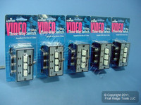 5 Leviton Video Selector Switches 75 Ohm RCA Video Games C5502