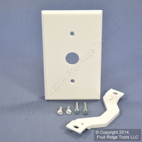 New Leviton White Phone Cable Outlet Wallplate Telephone .625" Strap Mount 88037