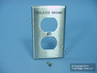 Leviton Stainless Steel ISOLATED GROUND Receptacle Wallplate Outlet Cover 84003-IG