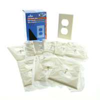 10 Leviton UNBREAKABLE Ivory Receptacle Wallplate Nylon Duplex Outlets Covers 80703-I