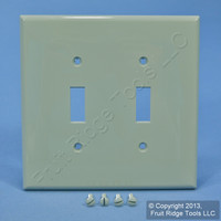 Leviton Gray 2Gang Midway UNBREAKABLE Toggle Switch Nylon Cover Wallplate PJ2-GY