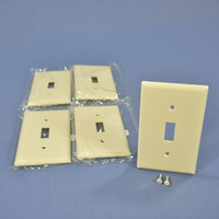 5 Cooper Almond Standard 1-Gang Thermoset Switch Plate Wallplate Covers 2134A