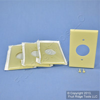 4 Leviton Ivory 1.406" Receptacle Wall Plates Single Outlet Plastic Cover 86004