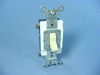 New Leviton Ivory COMMERCIAL 3-Way Quiet Toggle Light Switch Control 15A 5503-2I