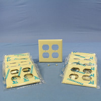 10 Cooper 2G Ivory UNBREAKABLE Duplex Receptacle Nylon Wallplate Covers 5150V