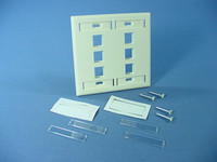 Leviton Almond Quickport 6-Port ID Window Flush Wallplate 2-Gang Cover High-Impact Plastic 42080-6AP