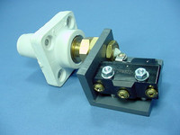 Leviton White Cam Plug Panel Mount Receptacle 16 Series Threaded Stud w/Microswitch 400A 600V 16RSW-W