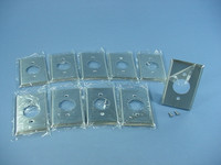 10 Cooper Wiring Devices Stainless Steel Receptacle Wallplates Single Outlet Cover 1.40" 93091
