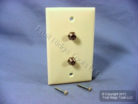 Leviton Almond Dual Coaxial Cable CATV Wallplate Duplex Video Jack Cover 80782-A