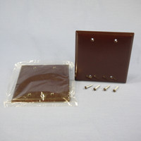 2 Eagle Brown STANDARD 2-Gang Blank Cover Box Mounted Thermoset Wallplates 2137B
