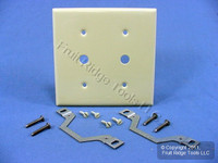 Leviton Ivory 2-Gang .406" Telephone Cable Outlet Phone Wallplate Strap Mount P22-I