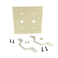Leviton Ivory 2-Gang .406" Telephone Cable Outlet Phone Wallplate Strap Mount P22-I