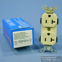 New Leviton Ivory LEV-LOK INDUSTRIAL Receptacle Duplex Outlet 20A M5362-SI