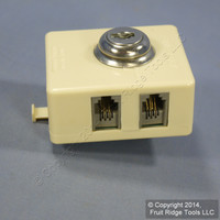 Leviton Ivory 4 and 6-Wire Plug Modular Telephone Security Lock Keyed C0265-I