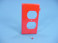 Leviton RED Sectional End Receptacle Wallplate Duplex Outlet Cover PSE8-R