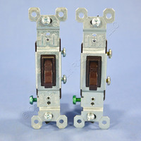 2 Pass & Seymour Brown RESIDENTIAL Toggle Wall Light Switches 15A 120V 660-G Bulk