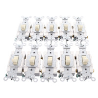 10 Leviton Almond COMMERCIAL Toggle Switches 15A CS115-2A