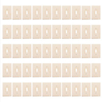 50 Leviton Almond UNBREAKABLE LARGE Switch Cover Wallplates Switchplates PJ1-A