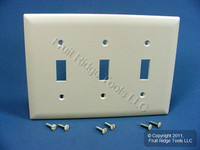 P&S TrademasterLt Almond 3Gang Toggle Switch UNBREAKABLE Wallplate Cover TP3-LA