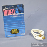 Leviton White 18" Coaxial F-Type Video Cable w/ Gold Connectors RG59 C5851-1GW