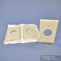 3 Leviton Light Almond 1.406" UNBREAKABLE Receptacle Wallplate Outlet Covers 80704-T
