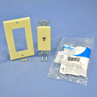 Leviton Ivory Plastic Flush Decora Phone Jack Telephone Wallplate Insert 40649-I