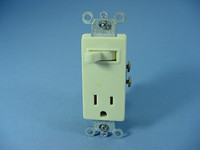 Leviton Ivory Decora Single Pole Toggle Switch 5-15R 15A Receptacle Bulk 5625-I