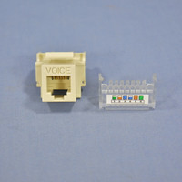 Cooper Ivory Cat3e Snap-In 110 Style 6Wire USOC Modular Phone/Data Jack 5511-3EV