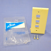 New Leviton Ivory Quickport 3-Port End Section Sectional Wallplate Cover 40813-I