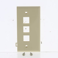 New Leviton Ivory Quickport 3-Port End Section Sectional Wallplate Cover 40813-I