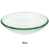 Decolav White Etched Art Glass Vessel Sink Bathroom Vanity Bowl 1020-WH