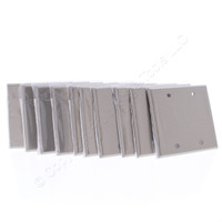 10 Cooper ANTIMICROBIAL 2-Gang Stainless Steel Blank Cover Wallplates Box Mount